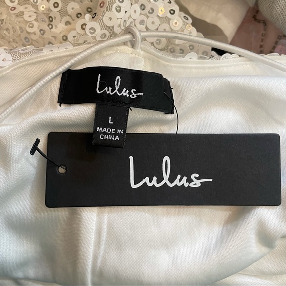 LULUS Force Of Fashion White Backless Sequin Mini Dress Large - Picture 8 of 8